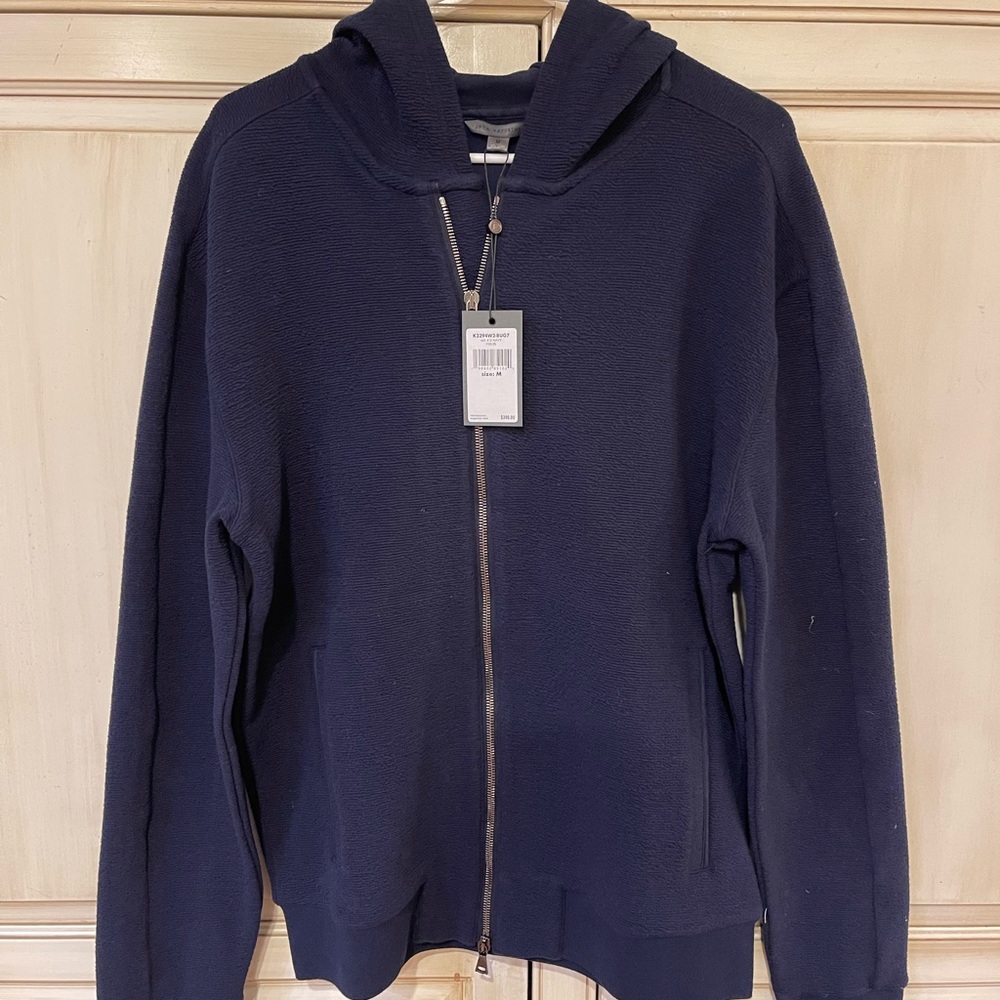 John Varvatos Hooded Zip Up Sweater